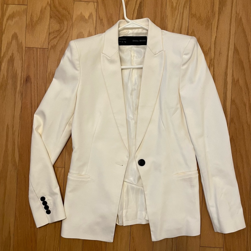 Zara white blazer